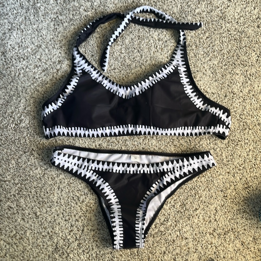 Lilipretty black with white trim bikini.